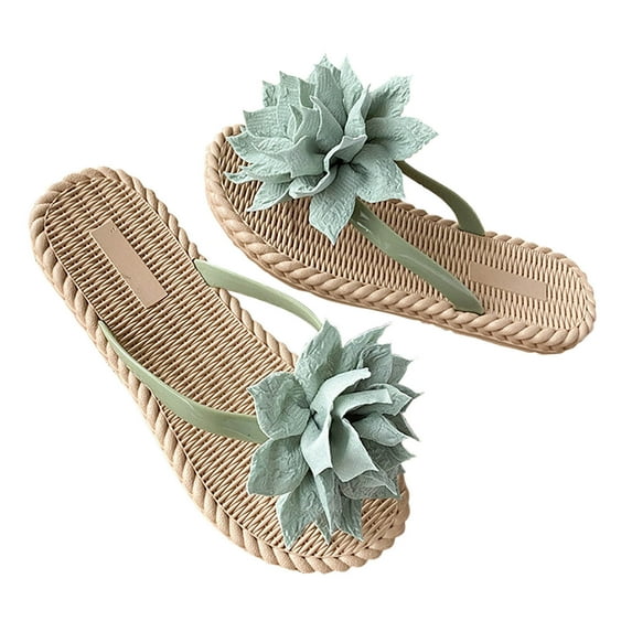 JNGSA Women's Flower Sandals Flat Bottomed Flip Flop Thong Sandals Slippers Beach Sandals