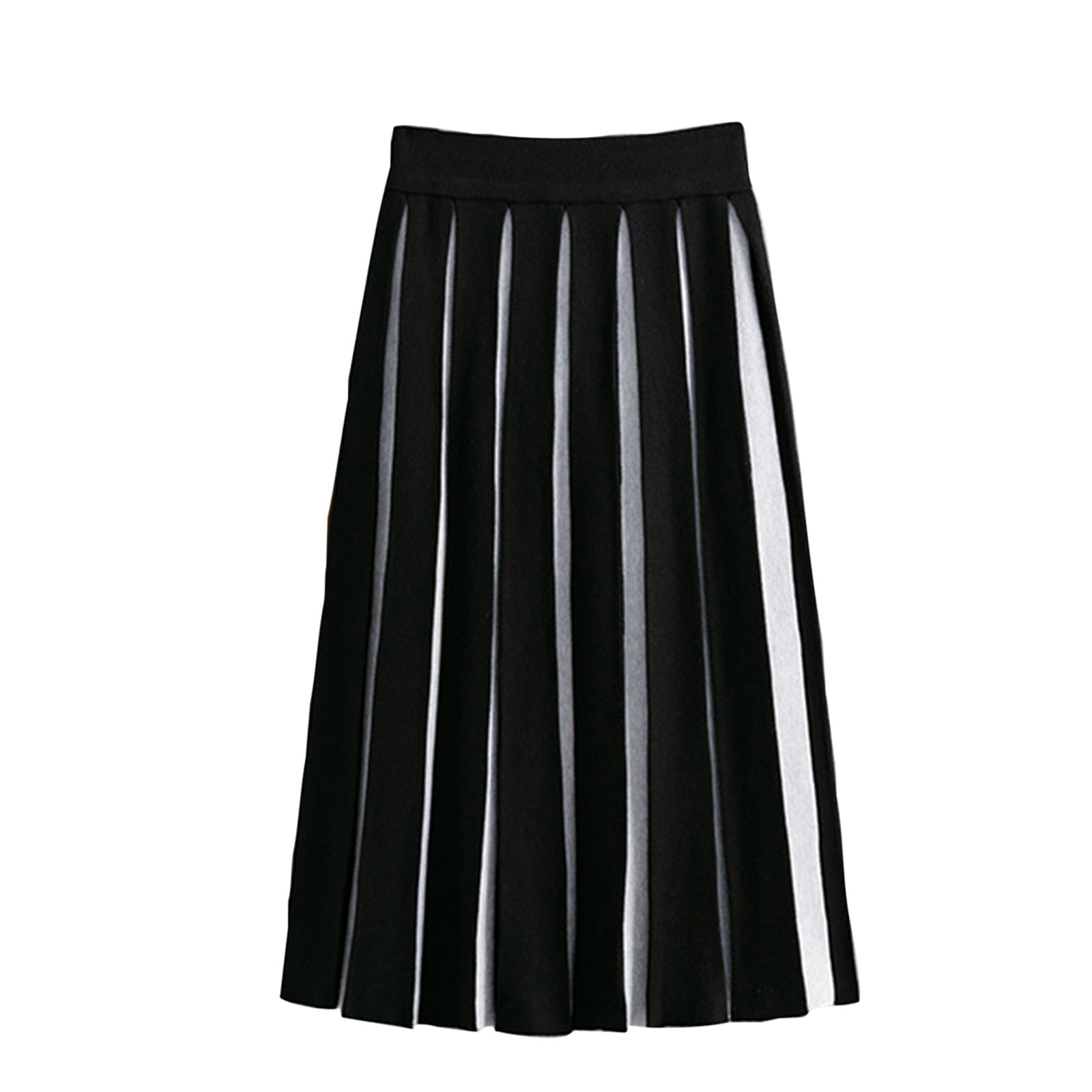 Pavied Pleated Skirt Flowy Skirt Long Skirt Long Maxi Skirts Elastic Tiered Flowy Long Skirt Elastic Tiered Swing A Line Beach High Waisted Women Fall Clearance Items Black S