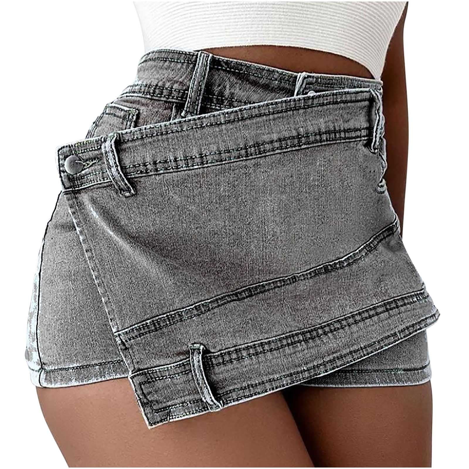 Amazon.com: Women's Summer Ripped Denim Casual Short Skirt