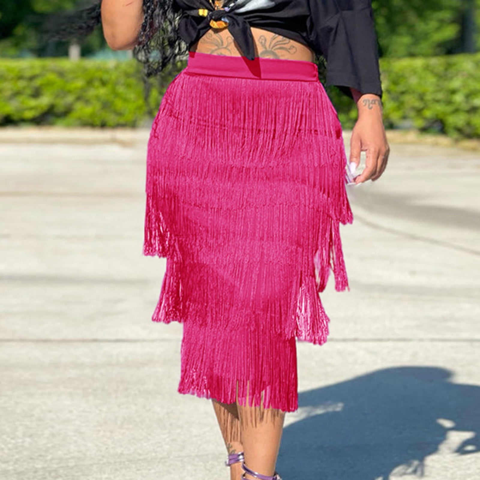 【HI FI FNK】(W) Summer Very Skirt Pants JNGSA Women's Summer/Fall Fringe Skirt Casual High Waist