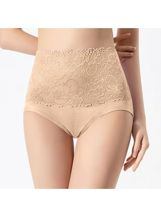 Women Plus Size Tummy Control Panties Floral Lace Body Shaper High