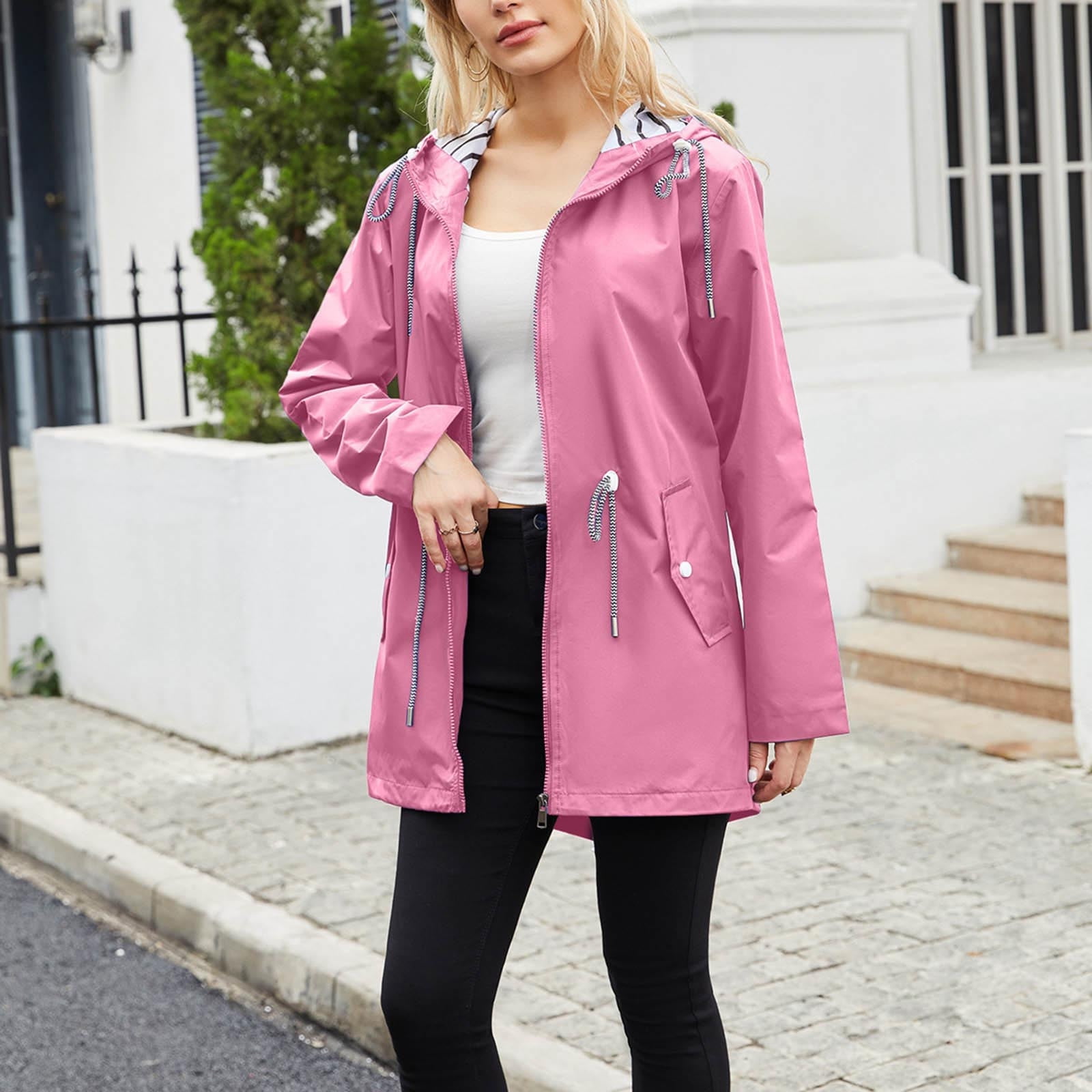 BDPORKAS Rain Jacket Women Holiday Womans Plus Size Walking Long 並行輸入品 Chaqueta Impermeable Para Mujer BDPORKAS Women\u0027s Raincoats Women\u0027s