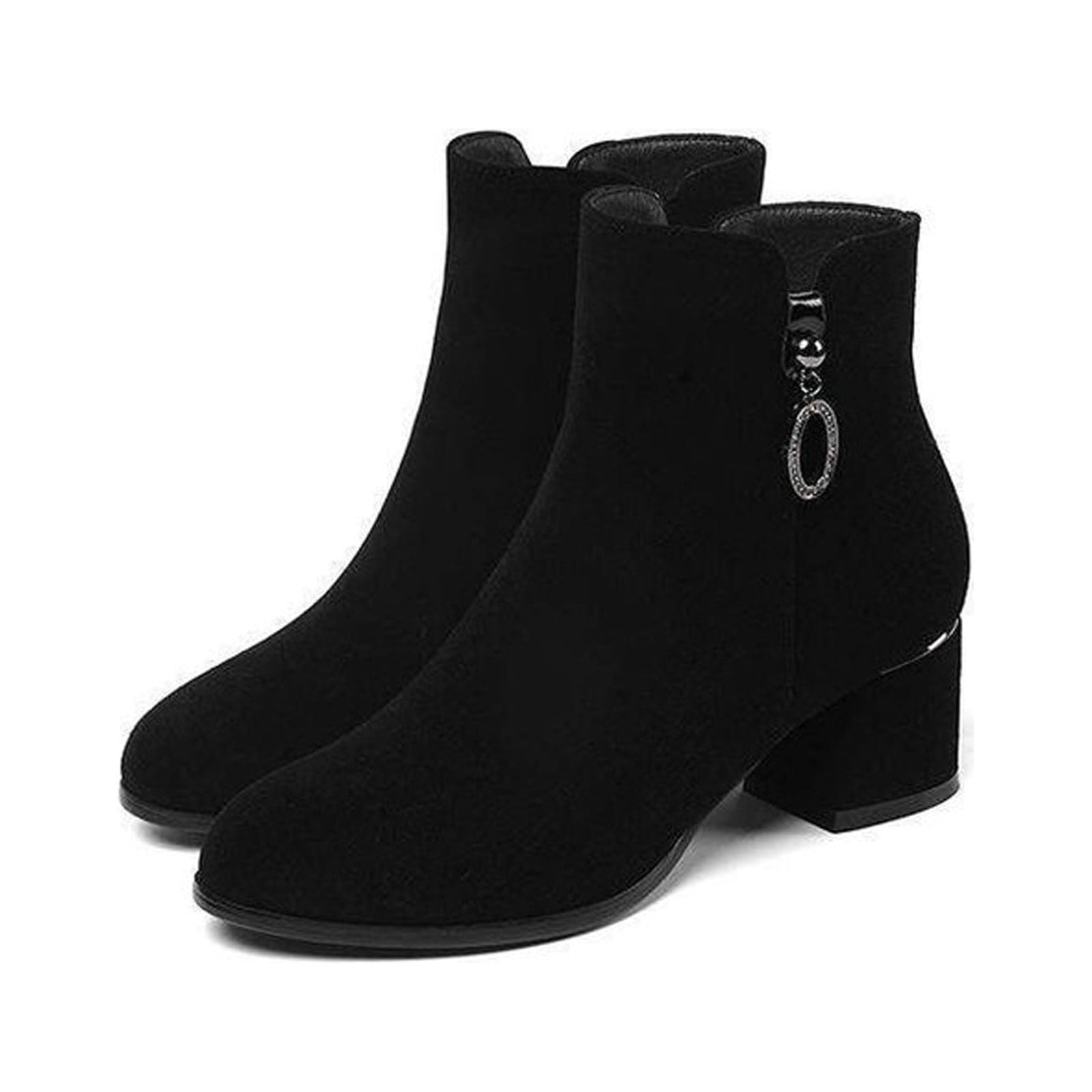 JNGSA Women's Wide Calf Boots, Womens Platform Ankle Boots Lug Sole ...