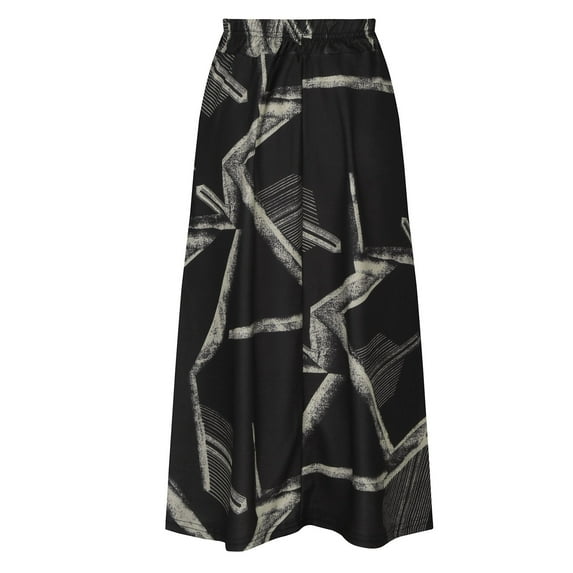 JNGSA Womens Long Skirts, Womens Woolen Plaid Skirt Winter Mid Length High Waisted Pleated Skirt Swing Long Skirt