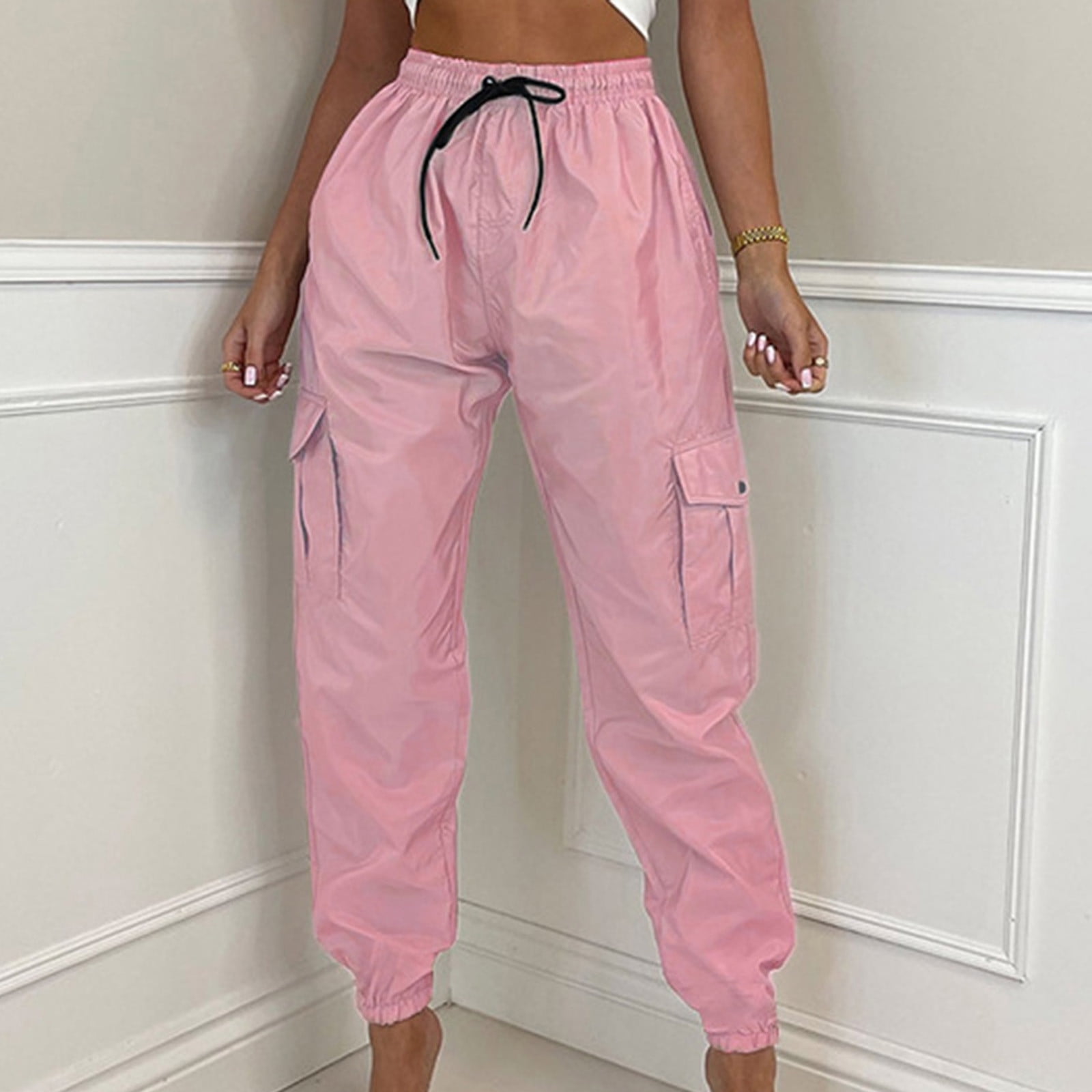 JNGSA Womens Lounge Pants,Drawstring Cargo Pants for Women High Waisted