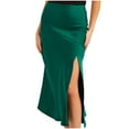 thumbnail image 1 of JNGSA Womens Midi Satin Skirt for Women Wedding Guest Cocktail Party Silk Elegant High Waisted Long Skirts, 1 of 8