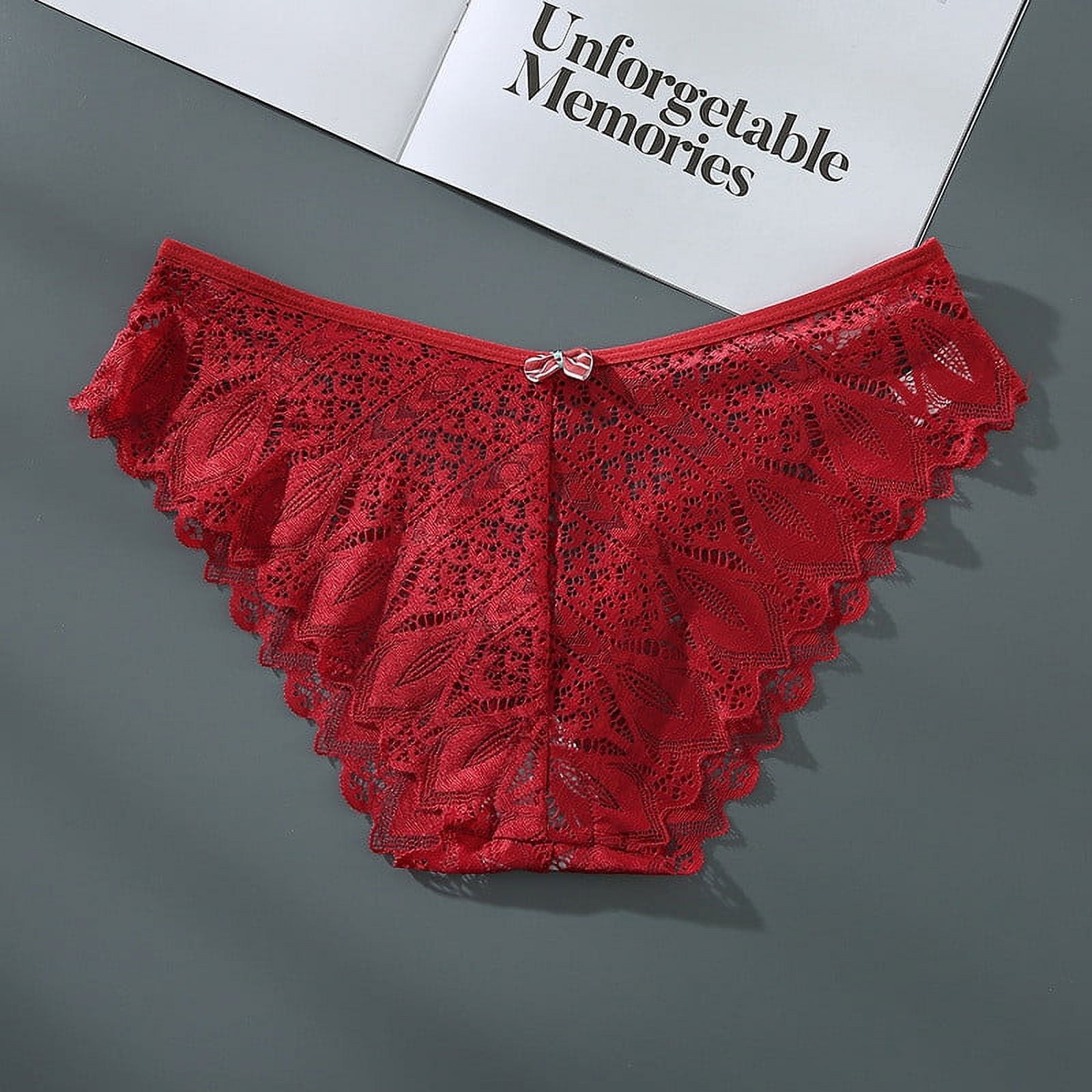 JNGSA Womens Sexy Underwear, Satin Bikini Panties Lace Underwear
