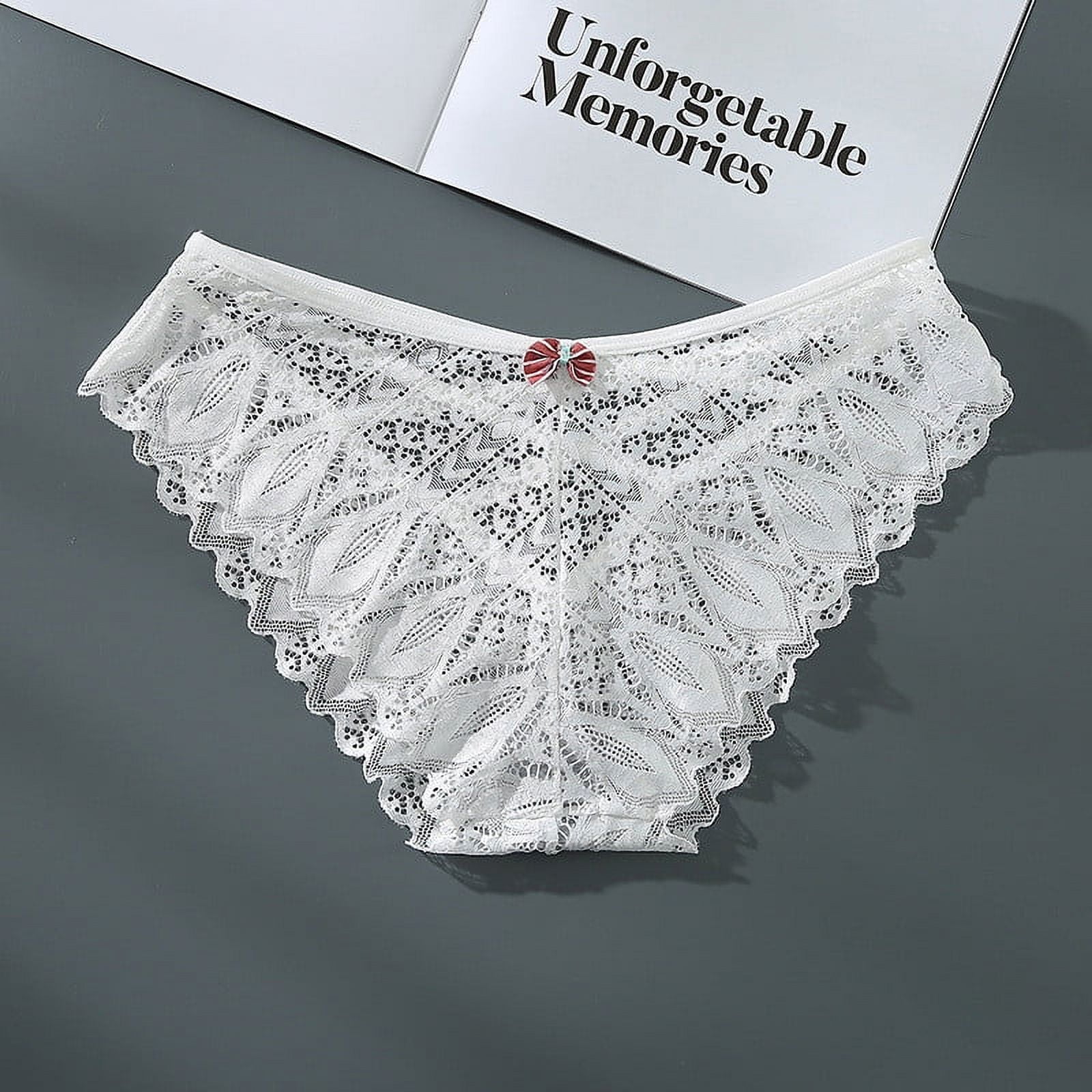 JNGSA Womens Sexy Underwear, Satin Bikini Panties Lace Underwear
