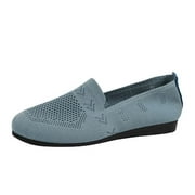 JNGSA Womens Slip On Walking Shoes Comfort Round Toe Mesh Flats Lightweight Soft Casual Flat Shoes