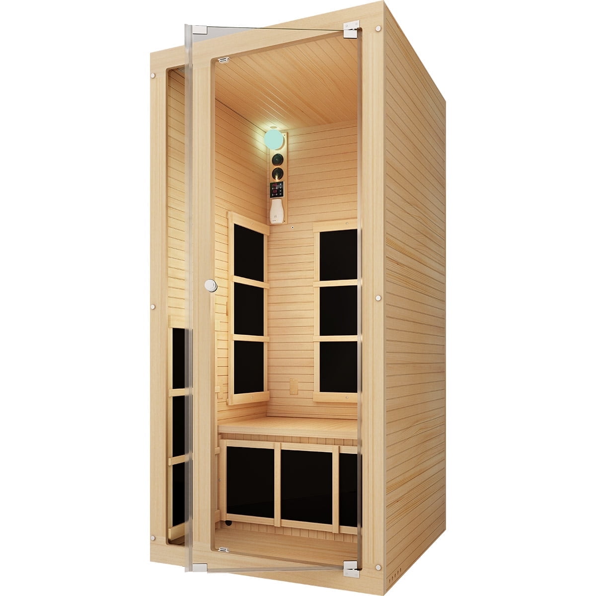 JNH Lifestyles Joyous 1 Person Infrared Sauna w/ Canadian Hemlock (Low EMF)