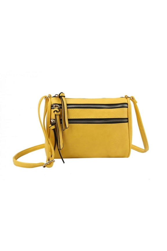 JNM-0047 YL FASHION MULTI ZIP POCKET CROSSBODY BAG