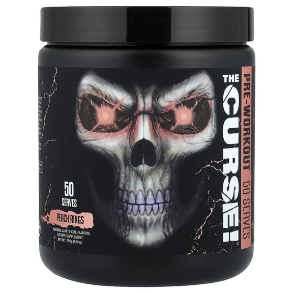JNX Sports® The Curse Pre Workout Powder Peach Rings Pre Workout Mix for Energy and Focus, 50 Serves