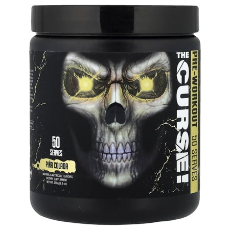 JNX Sports® The Curse Pre Workout Powder Pina Colada Pre Workout Mix for Energy and Focus, 50 Serves