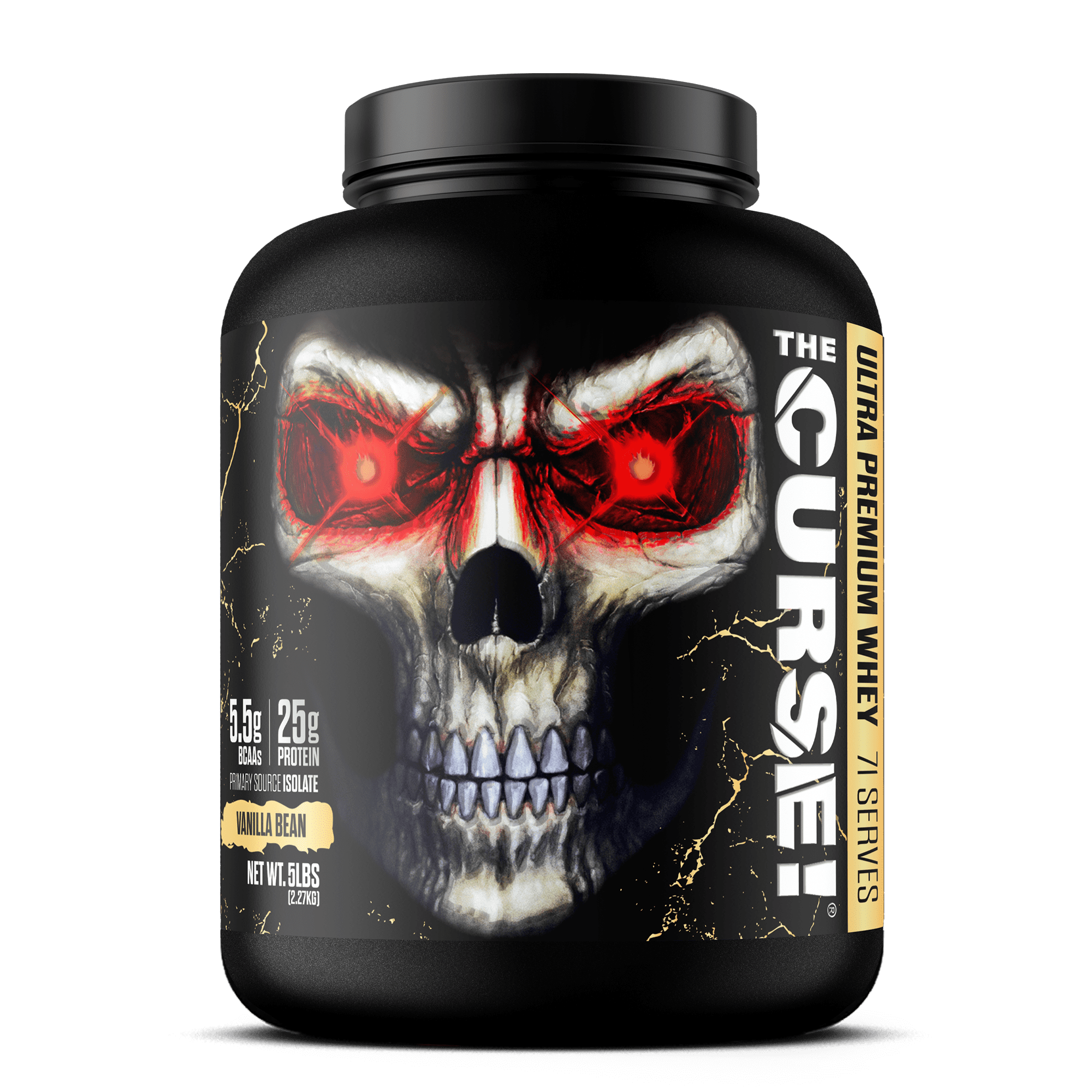 JNX Sports® The Curse! Ultra Premium Whey Protein Powder Vanilla Bean, Whey Protein Isolate Blend, 25g Protein per Serving, 5 lb