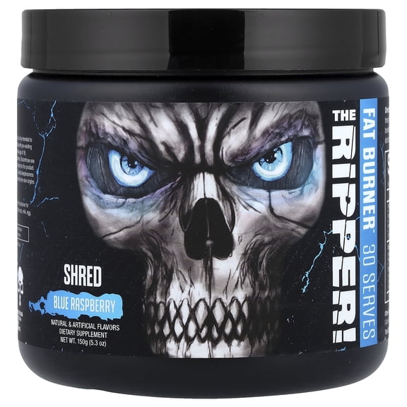 JNX Sports The Ripper! Pre Workout Powder Blue Raspberry, Energy, Focus & Metabolism Support, 30 Servings