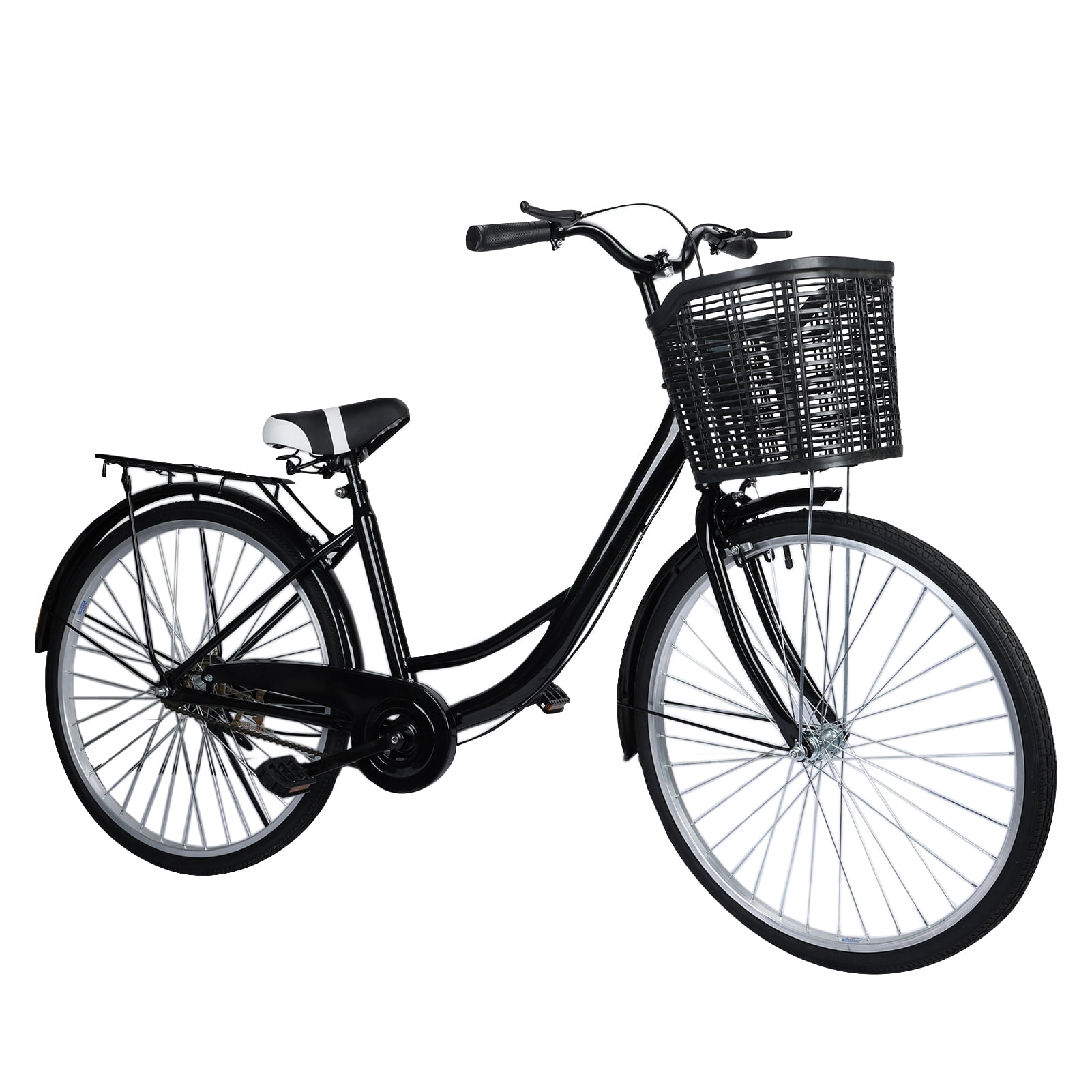 JNXYL 26 Inch Adult Cruiser Bicycle,Commuter Bike with Basket