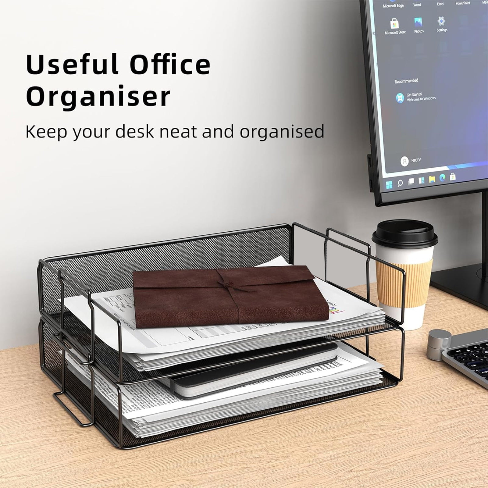 JNXYL Desktop File Rack Storage Rack Stackable Paper Sorter Desktop ...