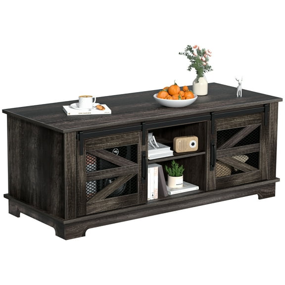 JNXYL Farmhouse Square Wood Center Coffee Table with Lift Top and Storage for Living Room, Dark Brown