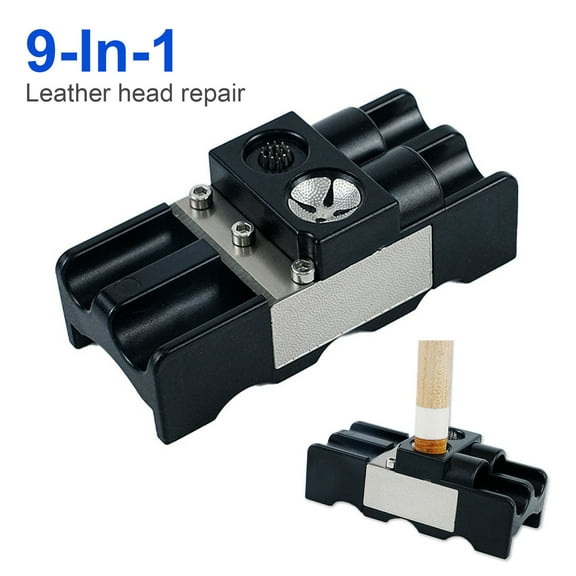 JNXYL Pool Cue Tip Repair Tool 9-in-1 Billiard Cue Tip Grinder Pool Cue Shaper Burnisher Portable Billiards Cue Accessories