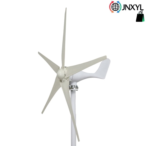 JNXYL Wind Turbine Generator 500W, 12V Windmill Kit, Quintuple-Blade Power Producer , Modifiable Windward Orientation & 2.5m/s Initiation Wind Velocity
