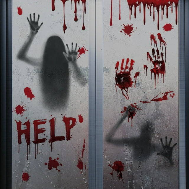 JNYSJB Window Sticker Removable Horror Traceless Reusable Scary Scene ...