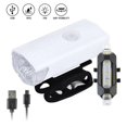 JNZHUA Rechargeable USB Bicycle Lights Set Bright Front Rear