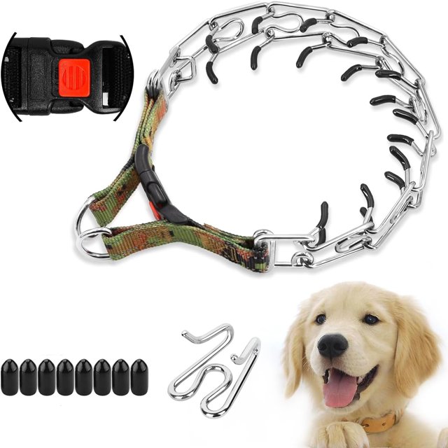 JNZOUHA Adjustable Dog Prong Training Collar Quick Release Buckle