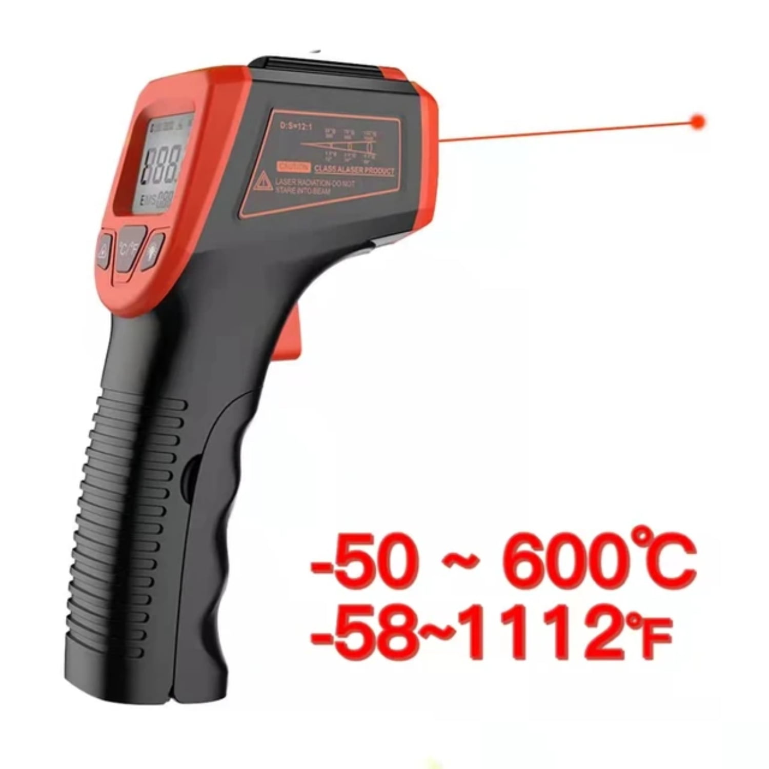 JNZOUHA NonContact Laser Temperature Meter Gun 50600°C LCD Laser