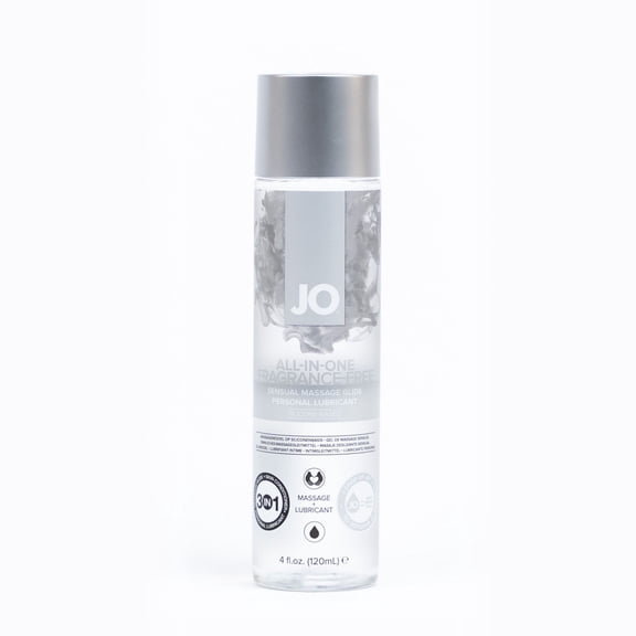 JO All In One Silicone Based Massage Glide, Fragrance Free, 4 oz