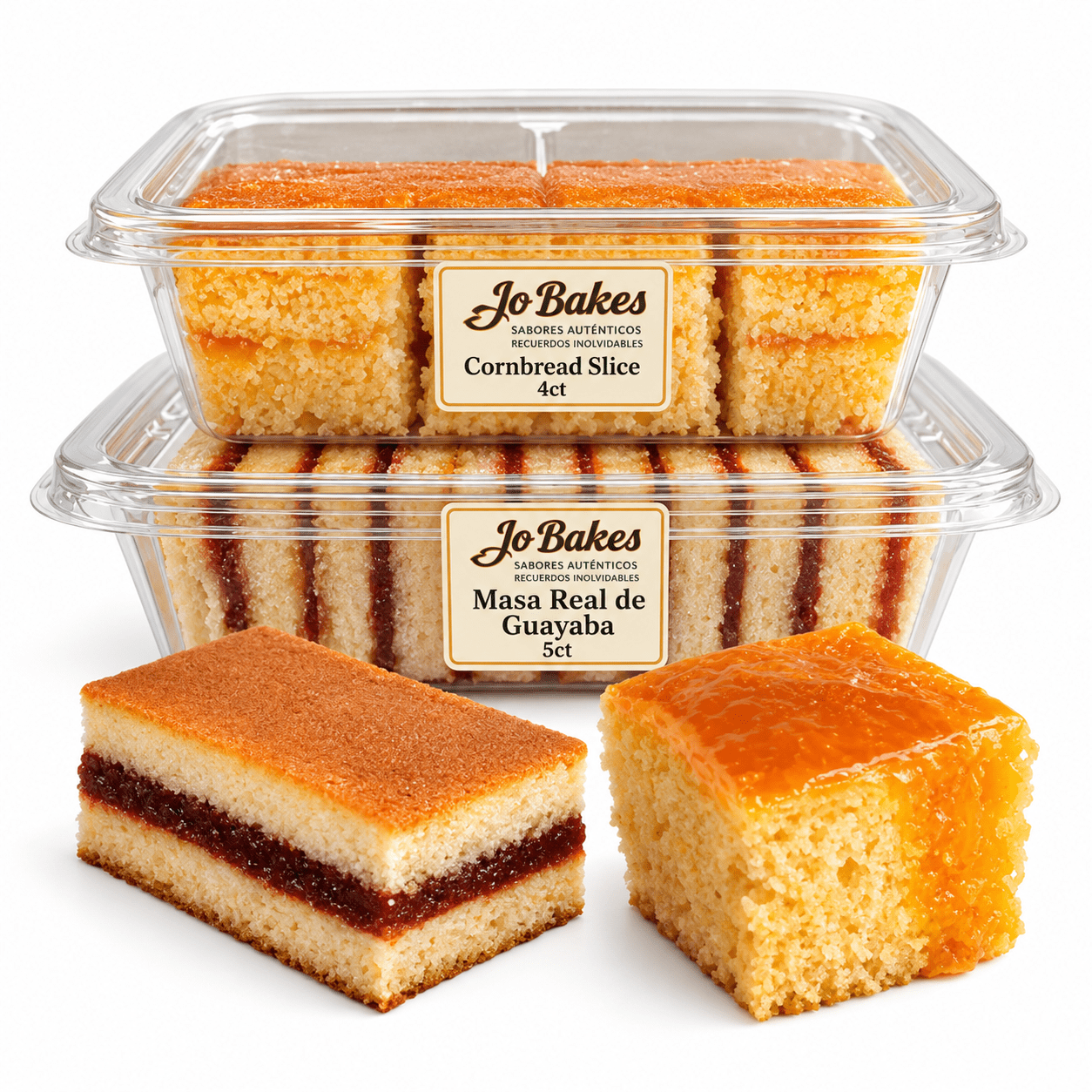 JO BAKES Cuban Bakery Variety Pack, Guava Bars & Sweet Cornbread Loaves, 9 Count, Fresh-Baked, 16 oz