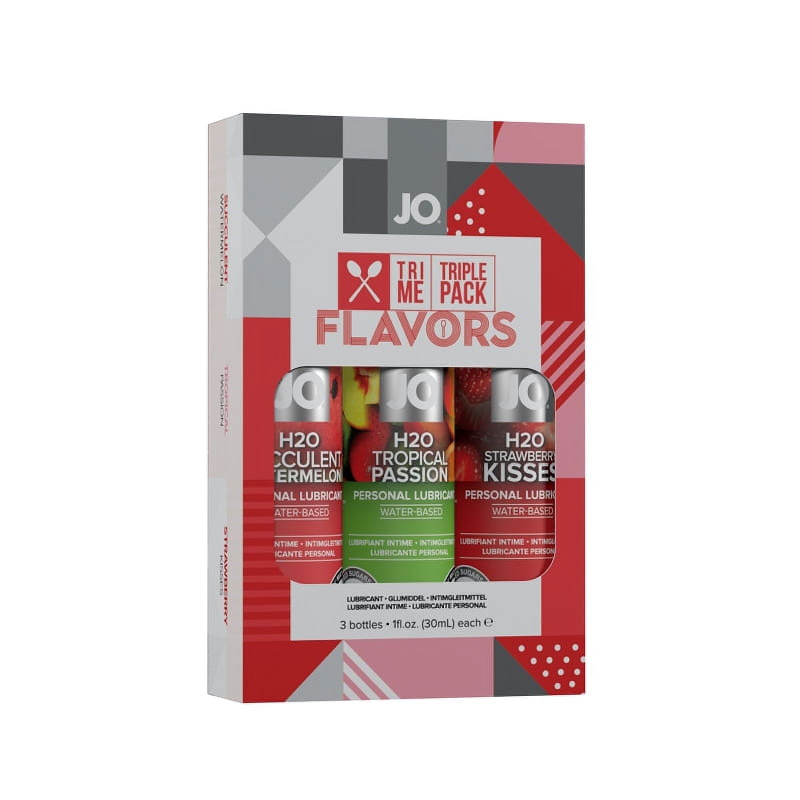 SYSTEM JO JO Tri Me Triple Pack Flavors Water-Based Lubricant Gift Set 1 oz. Each