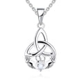 thumbnail image 1 of JO WISDOM 925 Sterling Silver Irish Celtic  Knot  Heart Claddagh Pendant Necklace With Birthstones Jewelry For Women, 1 of 5