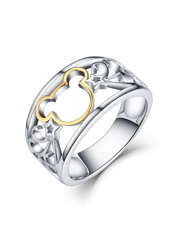 925 Sterling Silver and Yellow Gold Plated Ring