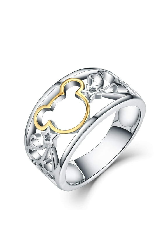 925 Sterling Silver and Yellow Gold Plated Ring