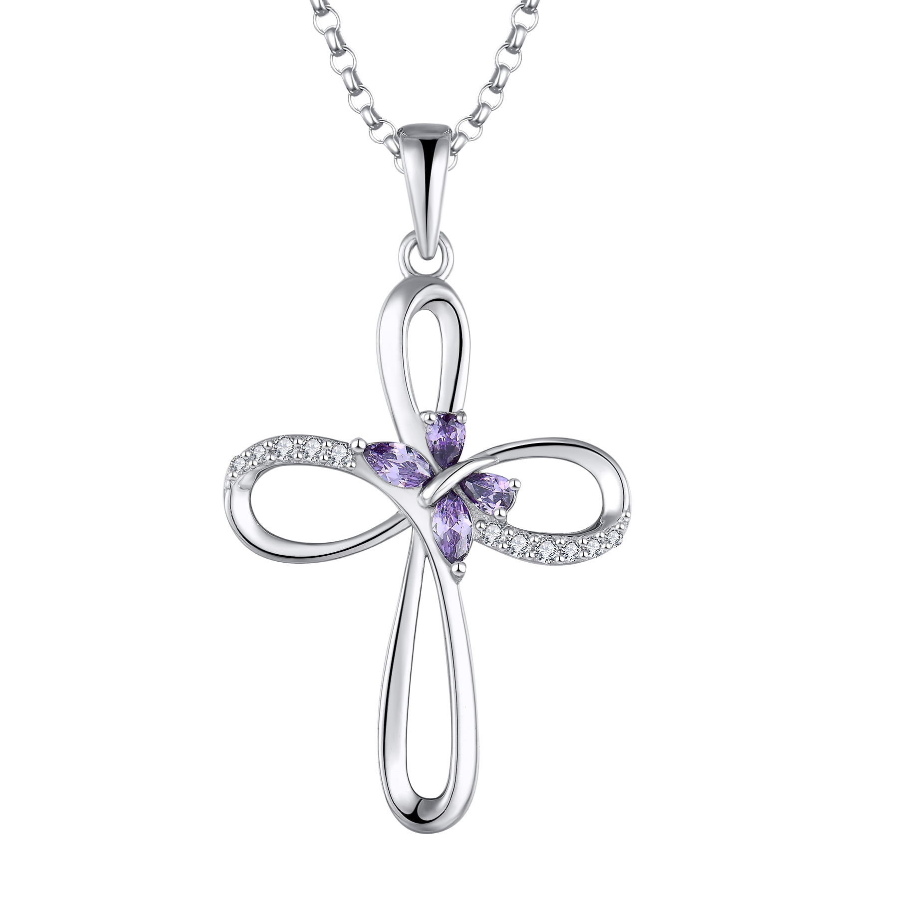 JO WISDOM Butterfly Cross Necklace 925 Sterling Silver Cross Pendant ...