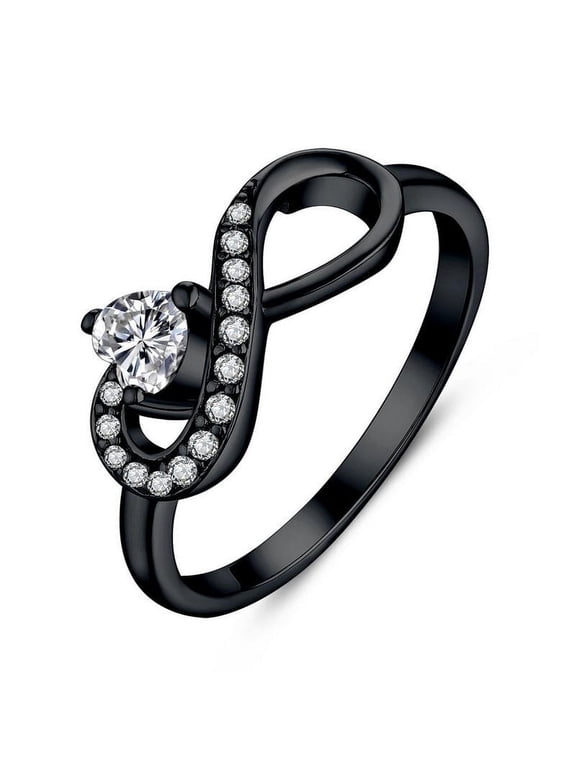 Infinity Heart Promise Rings for Her Sterling Silver Friendship Ring