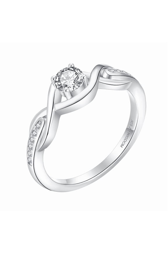 Infinity Knot Promise Rings for Her Sterling Silver Cubic Zirconia Wedding Engagement Rings size 5