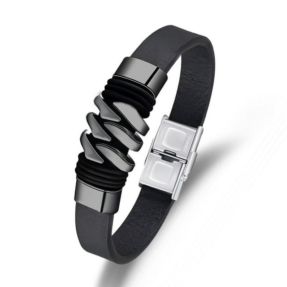JO WISDOM Men's Leather Bracelet Bracelet Bracelet Magnetic Buckle Men's Bracelet Handmade by Senior Craftsmen's Leather Bracelet as a Gift for Boyfriend