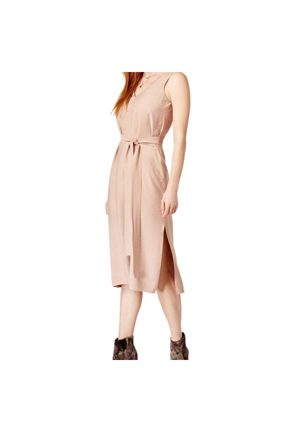 JOA Womens Double-V Side Slit Casual Dress