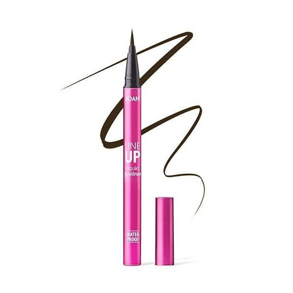 JOAH Line Up Liquid Eyeliner with Precision Felt Tip, Fast-Drying & Waterproof, Long Lasting, Smudge Proof Eye Liner, Effortless Control, Biotin Infused, Brown waterproof