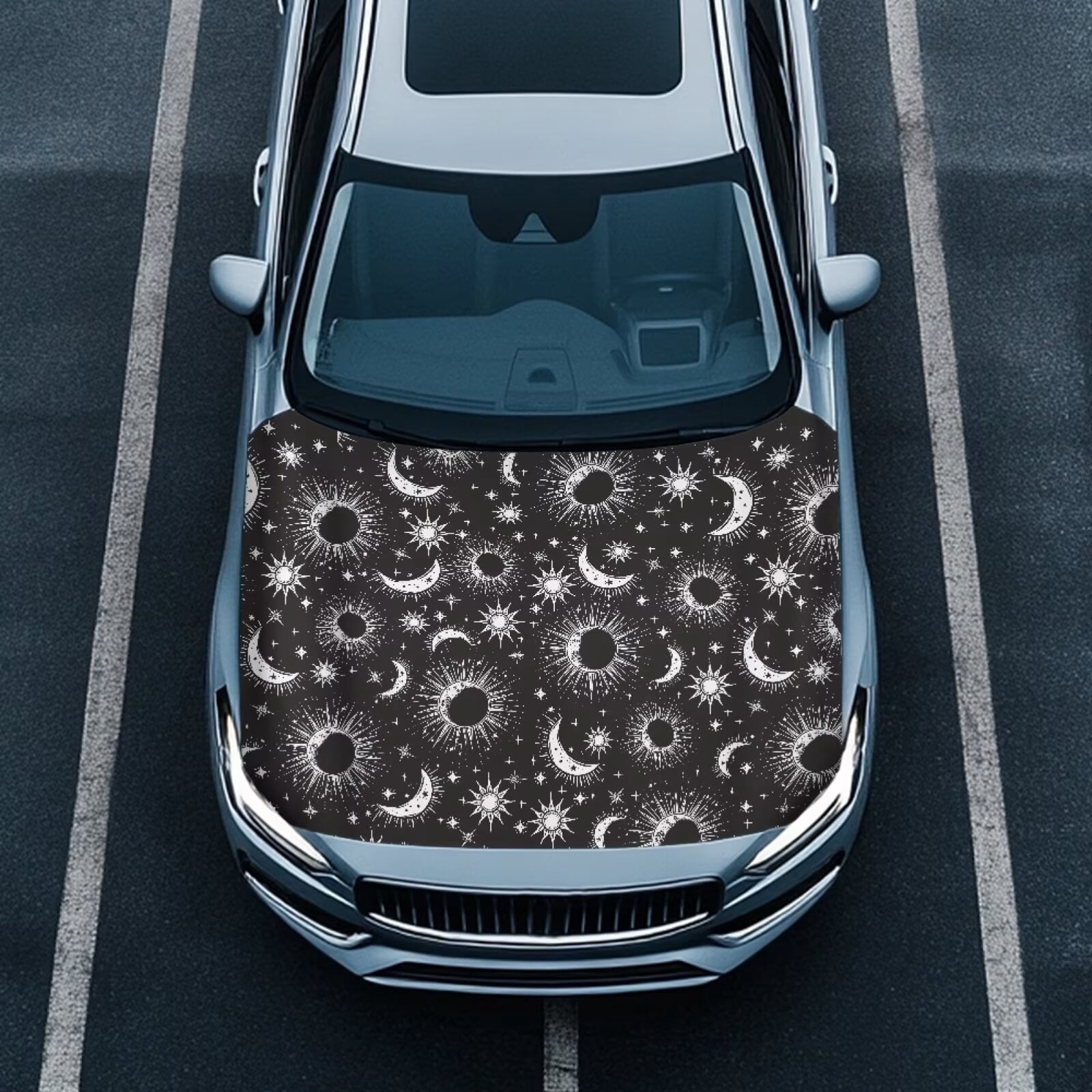 JOAIFO Car Hood Cover Polyester Elastic Fabric Covers for Car Hood ...