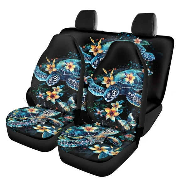 JOAIFO Car Seat Covers Full Set Turtle Car Accessories Waterproof Protector Car Front Seat Cover Back Seat Cover Universal Fit for Sedan SUV Pick-up Truck,Automotive