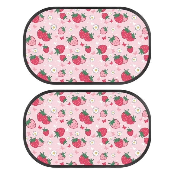 JOAIFO Strawberry Car Window Shade for Baby, Universal Sun Visor for Car SUV Sedan Truck Van, UV Rays Protection Reusable Side and Rear Window Shade