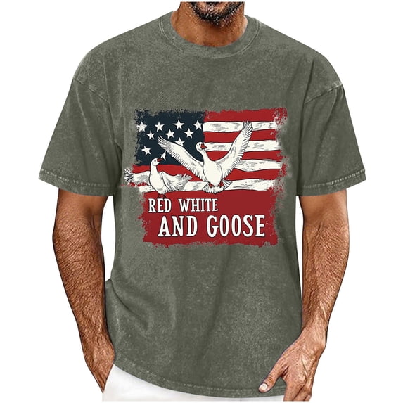 JOANKDMI 4th of July T Shirts for Men Patriotic Print Crew Neck American Flag Short Sleeve Patriotic Shirt Independence Day Trendy Holiday Festival Wear