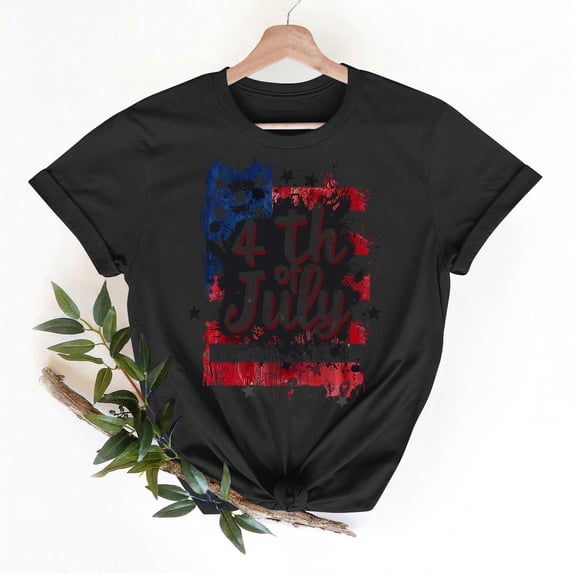 JOANKDMI 4th of July Women's Shirts Funny American Flag Crew Neck Patriotic Cute Loose Fit Memorial Day Tops Fashion Trendy Holiday T Shirts
