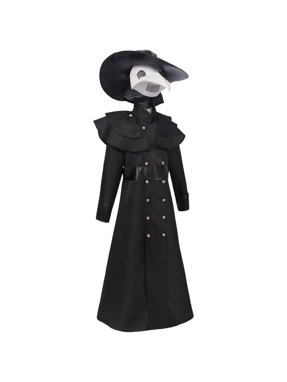 Adult Steampunk Gothic Long Coat Victorian Trench Coat Vintage Pirate Vampire Cosplay Jacket with Capelet Renaissance Outerwear, S-5XL