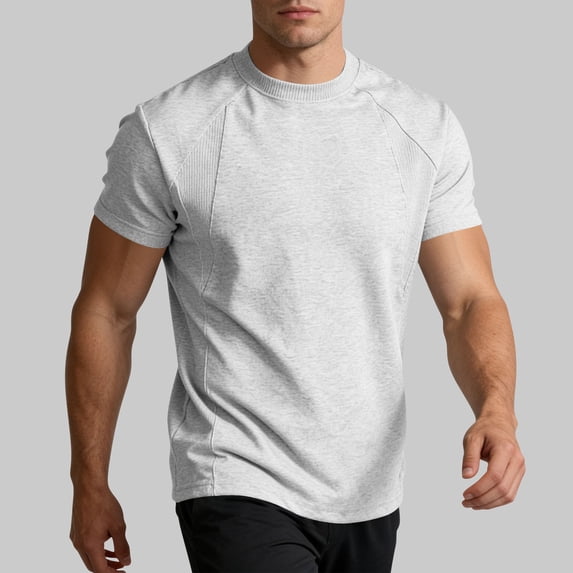 JOANKDMI Athletic Workout T-Shirts for Men Short Sleeve Quick Dry Moisture Wicking Gym Tops Lightweight Breathable Seamless Performance Shirts for Running Fitness