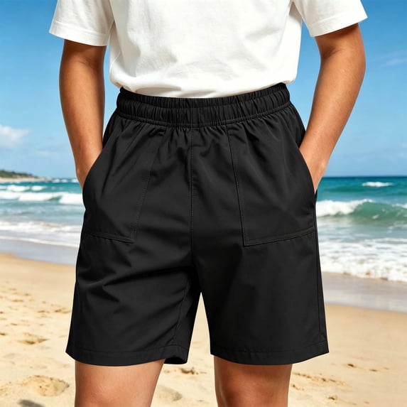 JOANKDMI Big Boys Cargo Shorts Casual Outdoor Elastic Waist Teen Lightweight Hiking Short Pants with Deep Front Pockets Quick Dry Activewear for Golf Summer Everyday Relaxed Fit