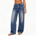 thumbnail image 1 of JOANKDMI Bootcut Jeans for Women Vintage Baggy Wide Leg Washed Button Fashion Bottoms Casual Classic Versatile Summer Denim Pants with Pockets, 1 of 8