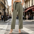 thumbnail image 1 of JOANKDMI Casual Hiking Pants for Women High Elastic Waist with Built-in Belt Lightweight Quick Dry Straight Leg Trousers Zipper Pockets for Outdoor Work Golf, 1 of 6